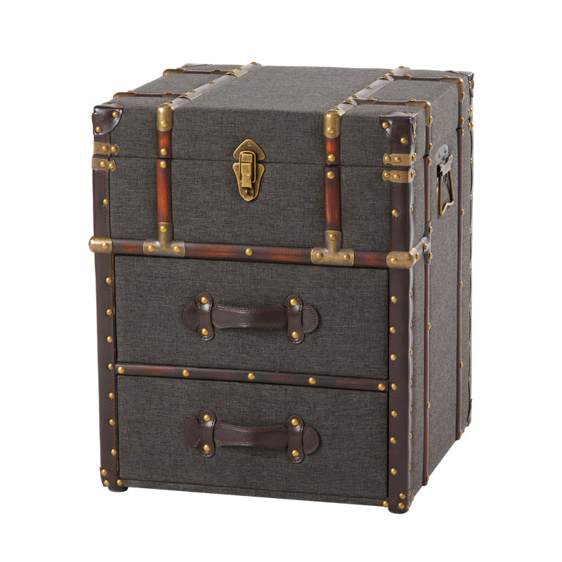 Winston Porter Lannigan Vintage Storage Chest with Buckle Hinged